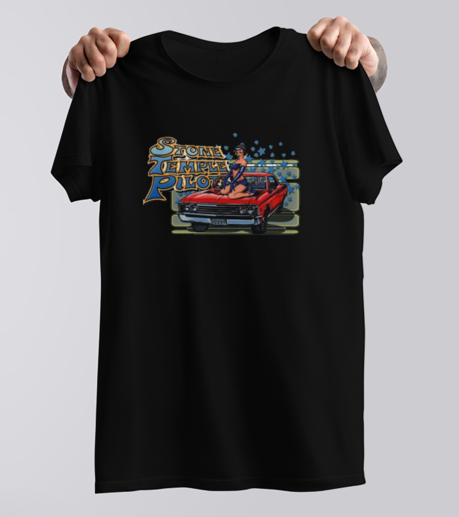 Stone Temple Pilots Red Car Pinup T-Shirt
