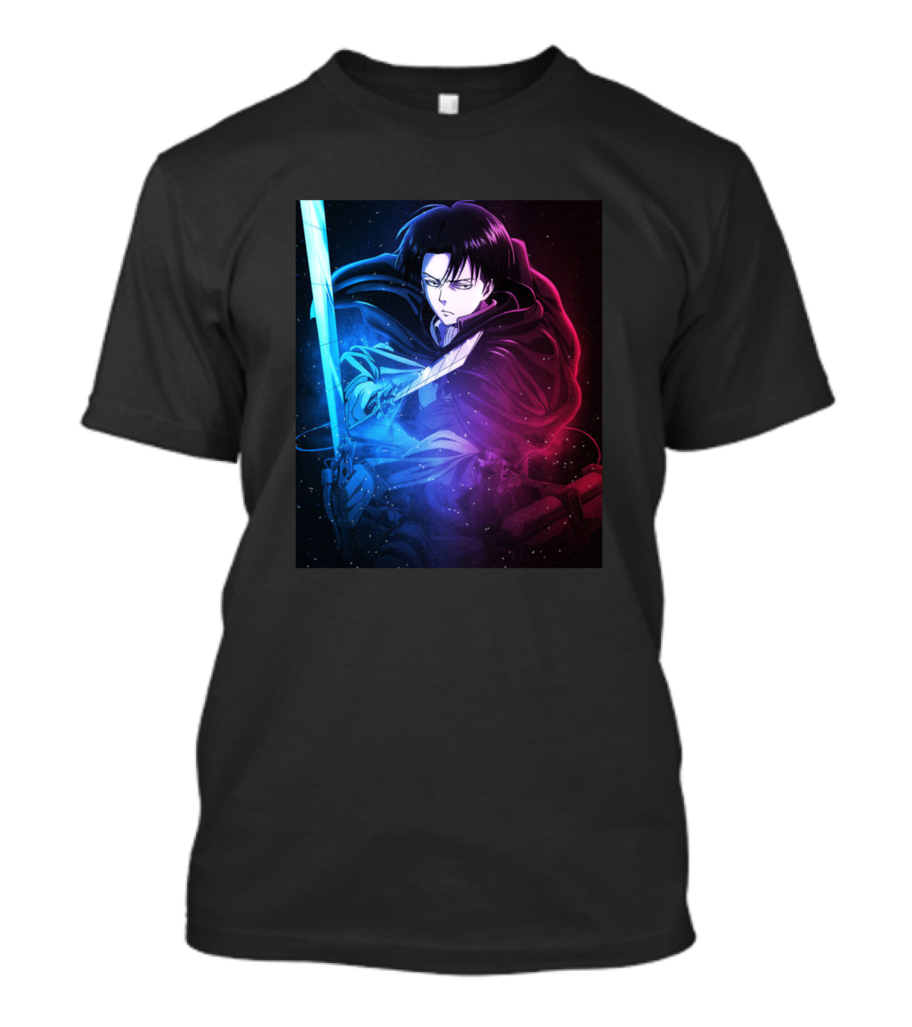 Strongest Commander AOT Levi Ackerman Anime Sword Dual Colors T-Shirt