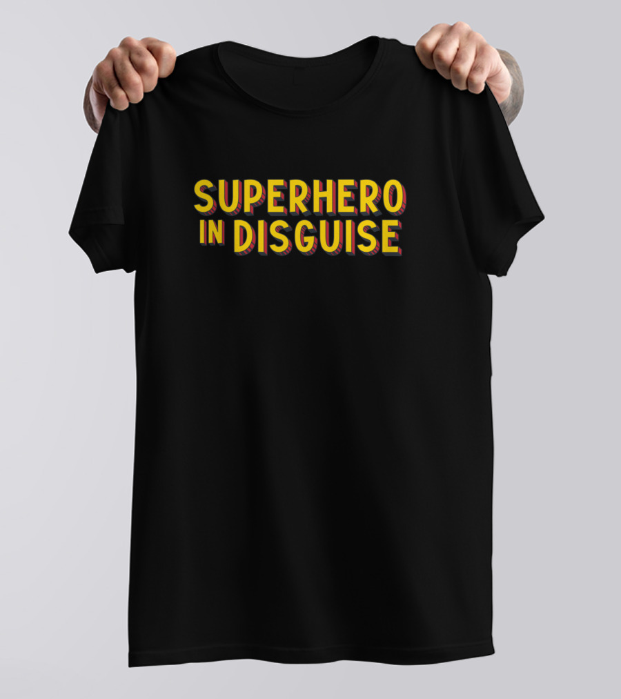 Superhero In Disguise Retro Style Bold Yellow T-Shirt