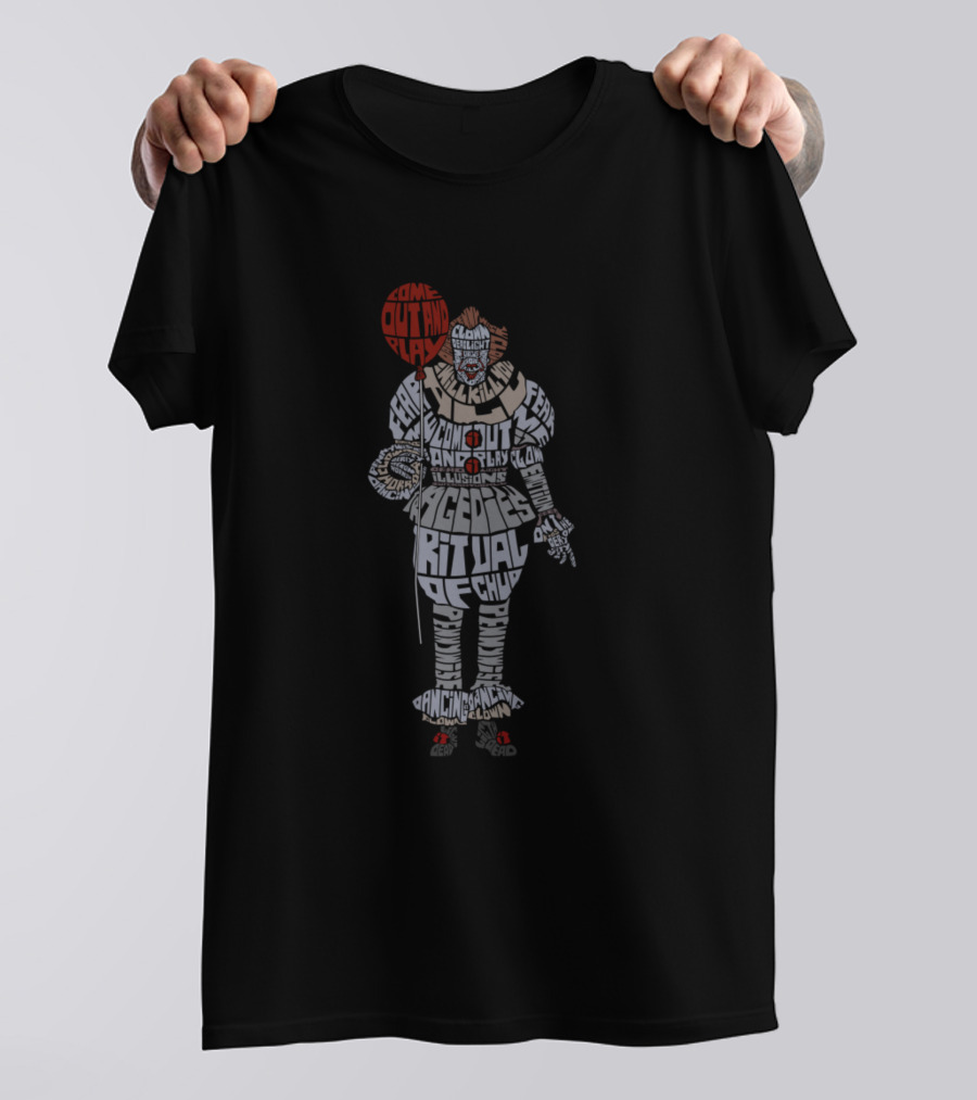 Come Out And Play Dancing Clown Ritual Of Chud Calligram T-Shirt