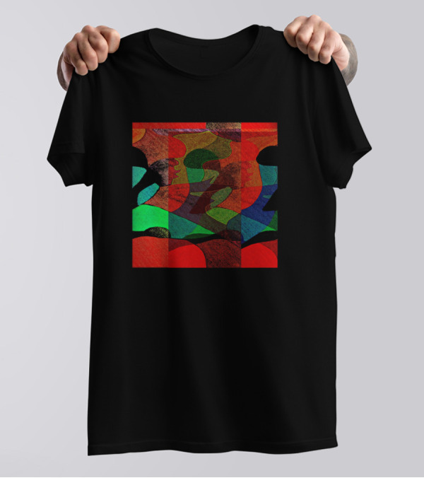 The Kiss Abstract Colorful Geometric Faces T-Shirt