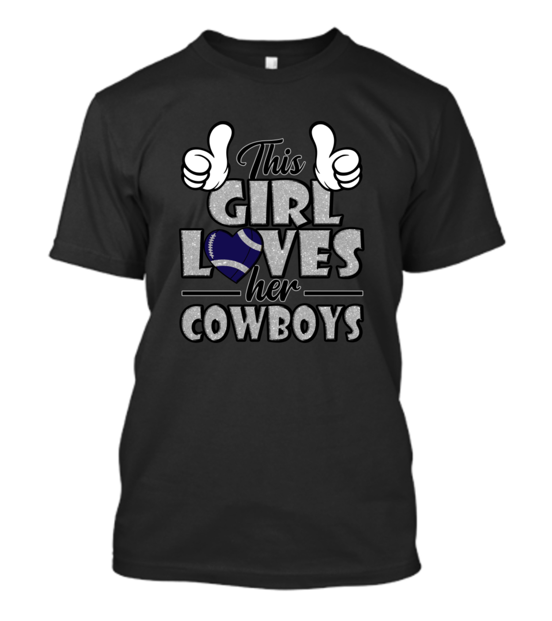 This Girl Loves Her Cowboys Football Heart T-Shirt