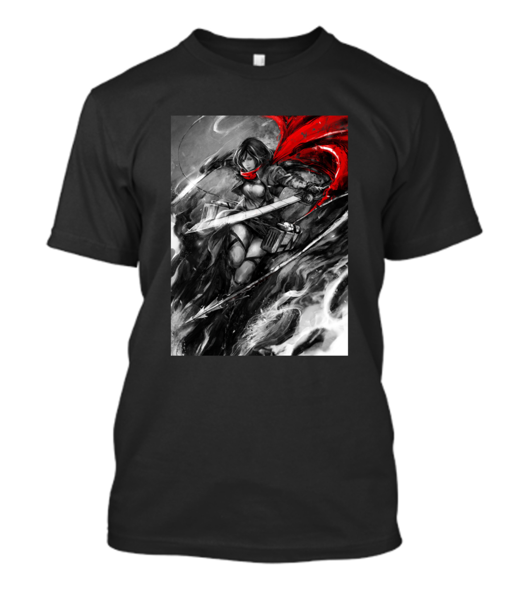 Titan Angel Slayer Clash Warrior In Red Cloak T-Shirt