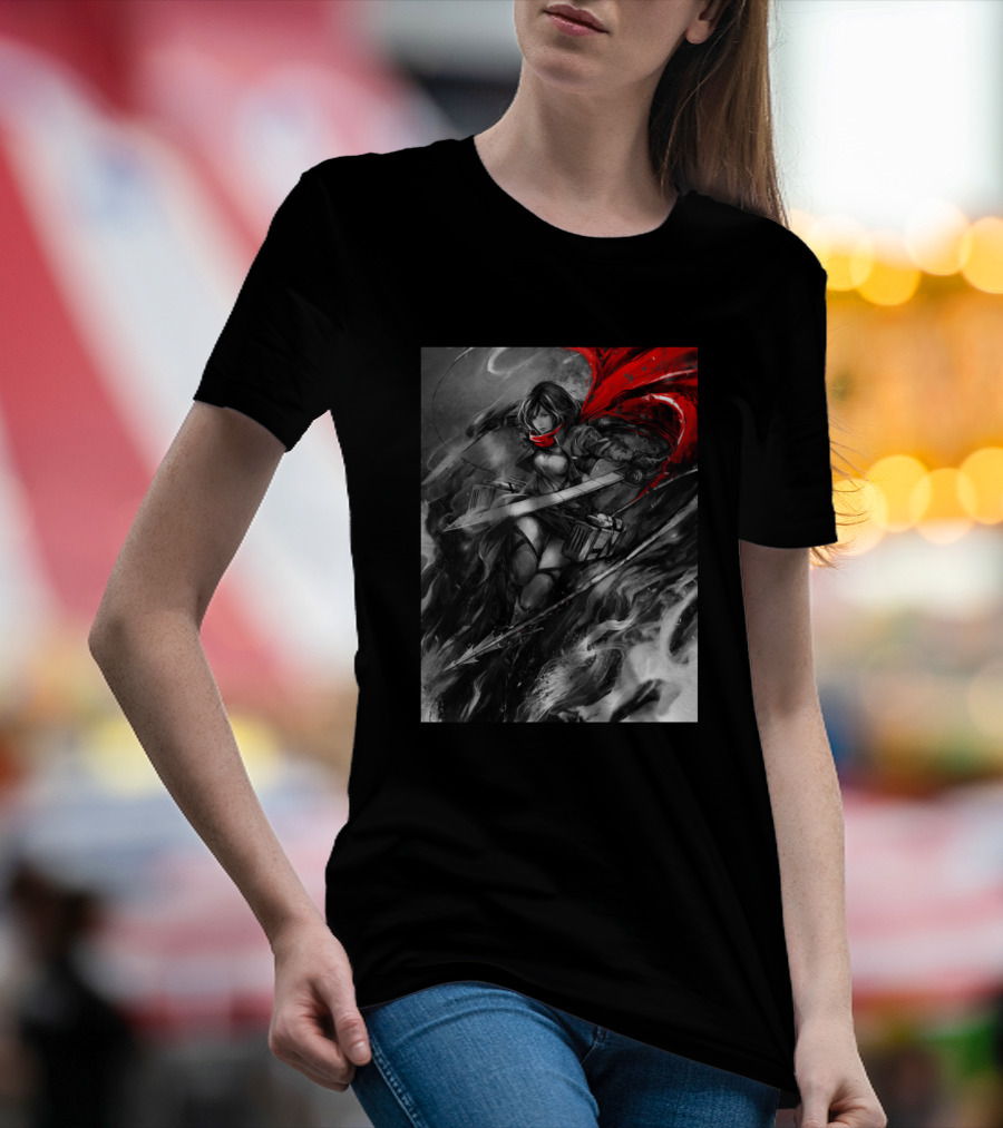 Titan Angel Slayer Clash Warrior In Red Cloak T-Shirt