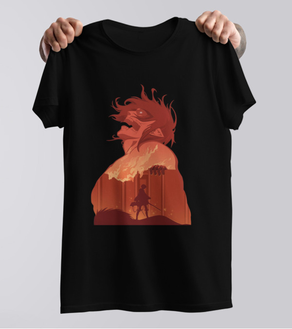 Titan Eren Behind The Walls With Survey Corps T-Shirt