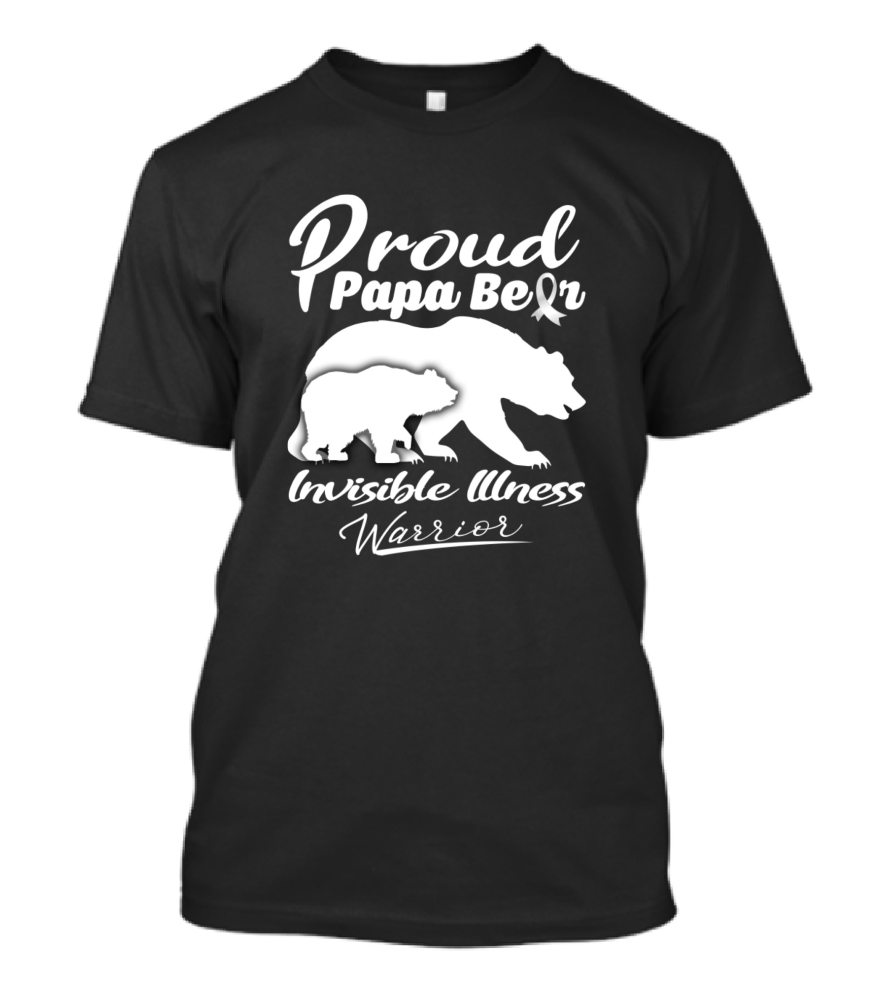 Proud Papa Bear Invisible Illness Warrior T-Shirt