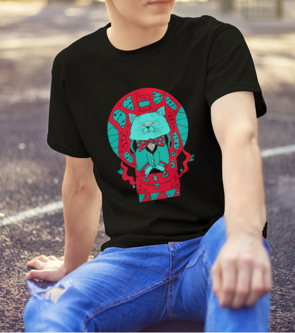 Turqred 7 Cats And The Aristocat In Top Hat And Bow Tie T-Shirt