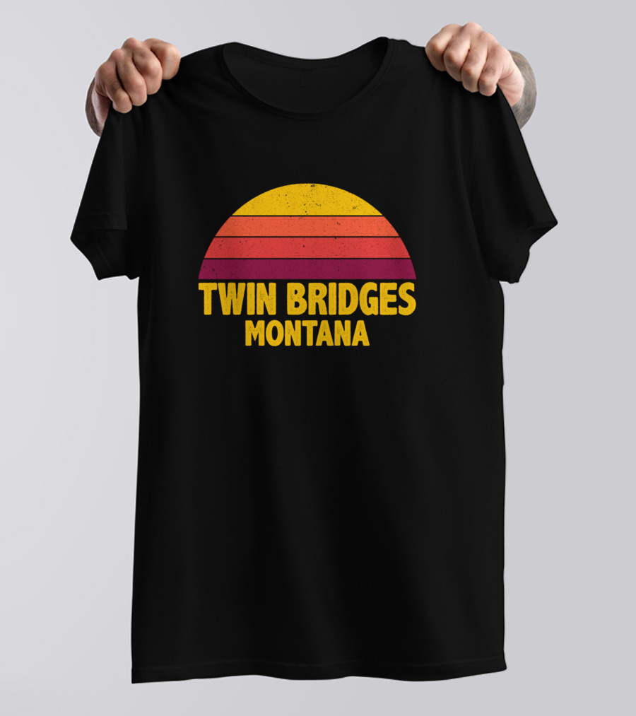 Twin Bridges Montana Vintage Retro Sunset T-Shirt