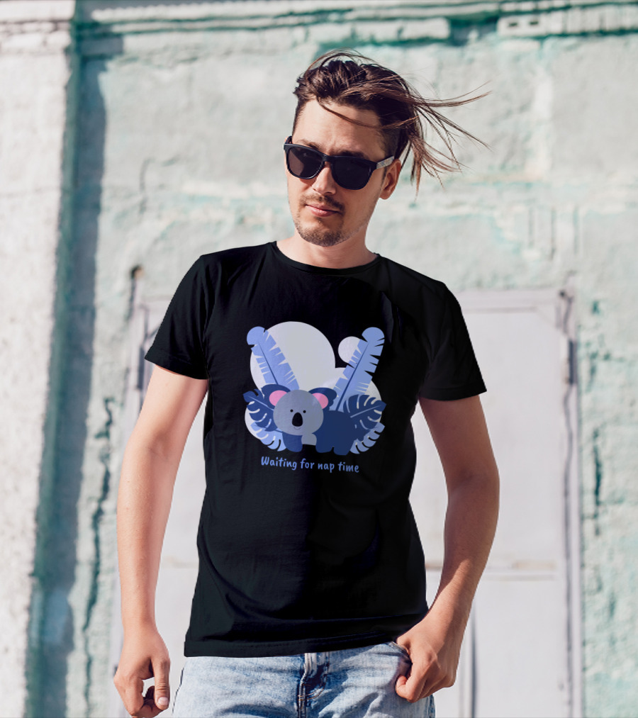 Waiting For Nap Time Featuring Baby Koala With Leaves T-Shirt