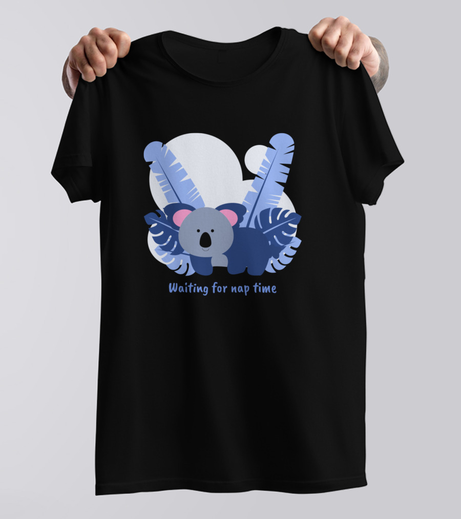 Waiting For Nap Time Featuring Baby Koala With Leaves T-Shirt
