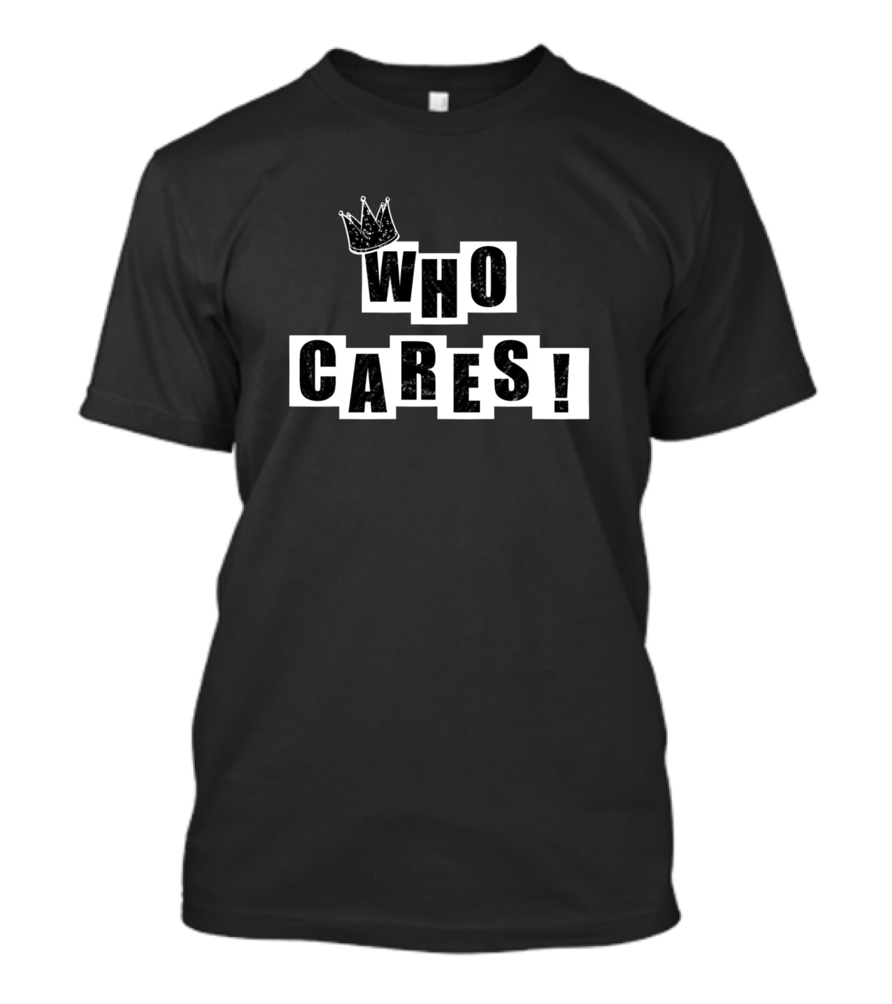 Who Cares Crown Motif T-Shirt