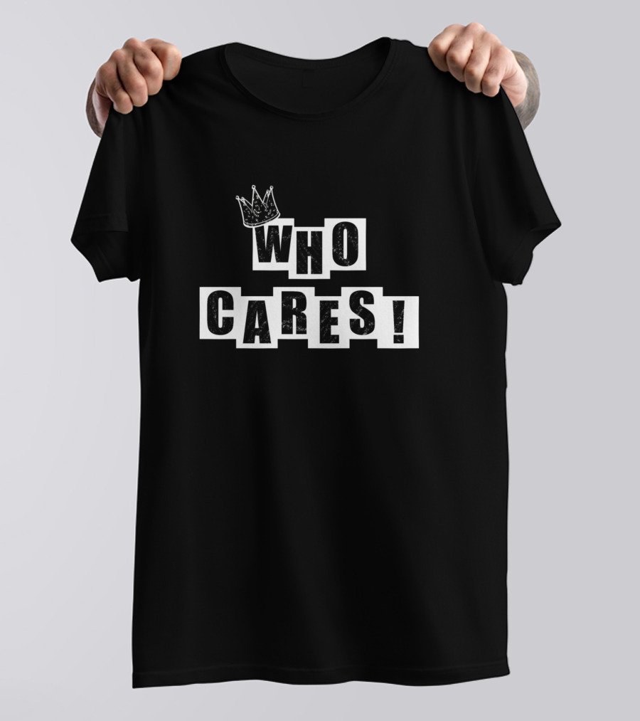 Who Cares Crown Motif T-Shirt