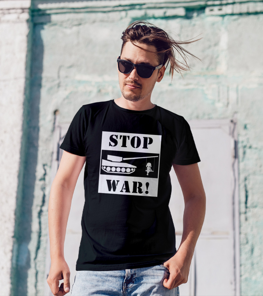 World Peace Stop War Tank Swing Image T-Shirt