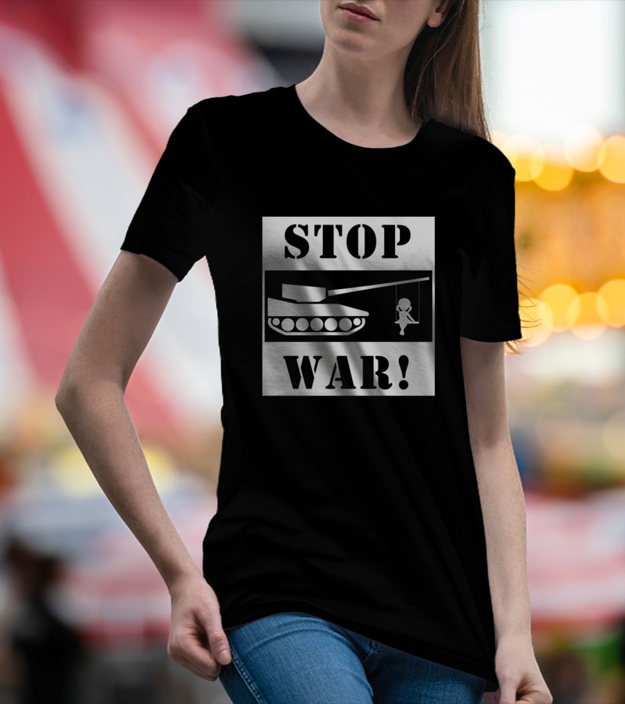 World Peace Stop War Tank Swing Image T-Shirt