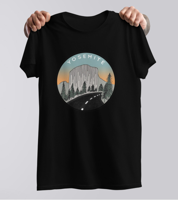 Yosemite Scenic Road At Sunset With El Capitan And Pine Trees T-Shirt
