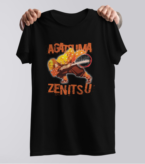 Agatsuma Zenitsu Thunder Breathing Mode With Sword And Lightning Burst T-Shirt