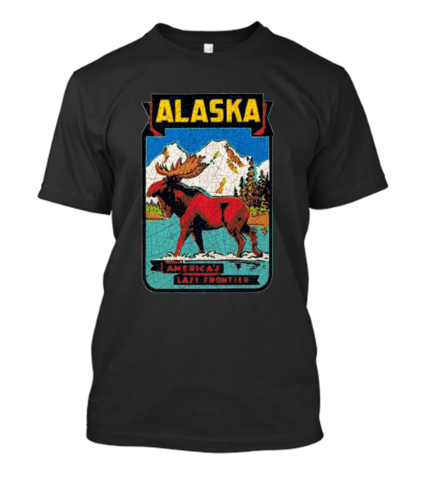 Alaska American Last Frontier Moose And Mountains T-Shirt