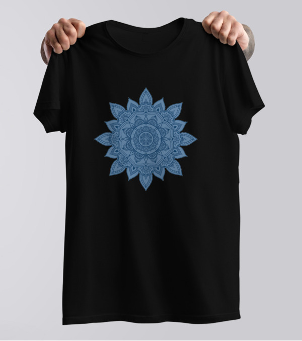 Mandala Blue Symmetry T-Shirt