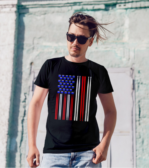 USA Drum Sticks Flag T-Shirt