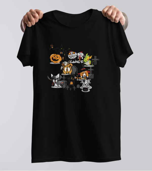 Halloween Dachshund Dog Witch Pumpkin Haunted House Animal Dog T-Shirt