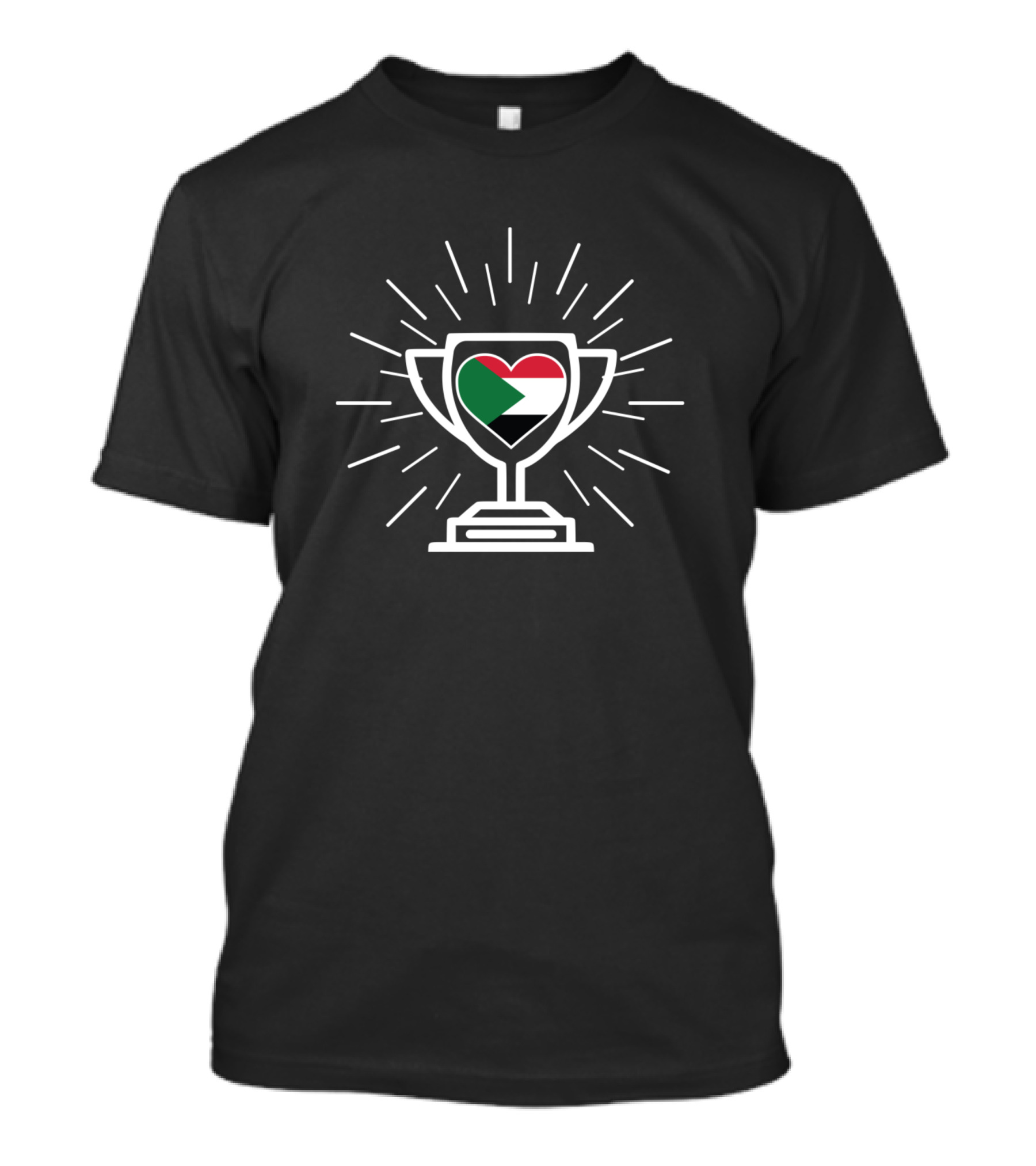 Sudan Trophy Heart Flag Emblem Winner T-Shirt