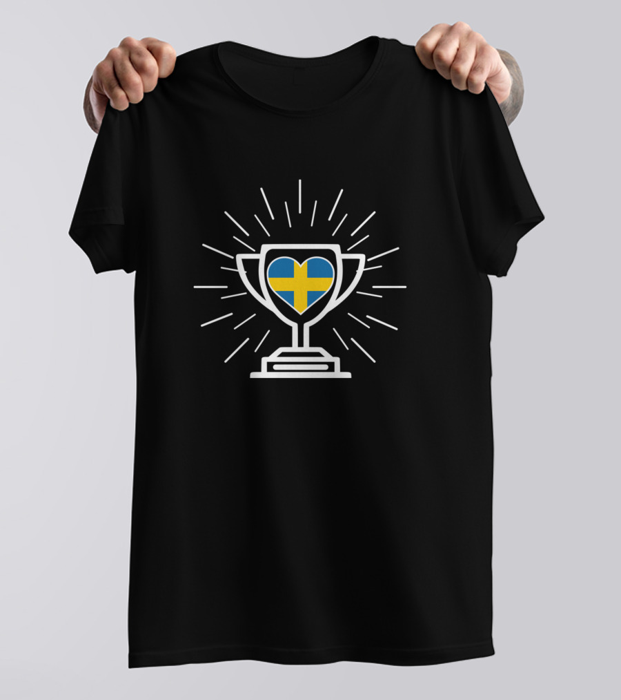 Sweden Trophy Heart Flag Winner T-Shirt