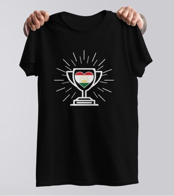 Tajikistan Heart Trophy With National Flag T-Shirt