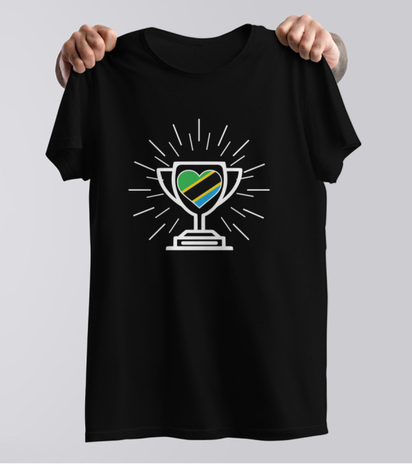Tanzania Flag Heart Trophy Winner T-Shirt