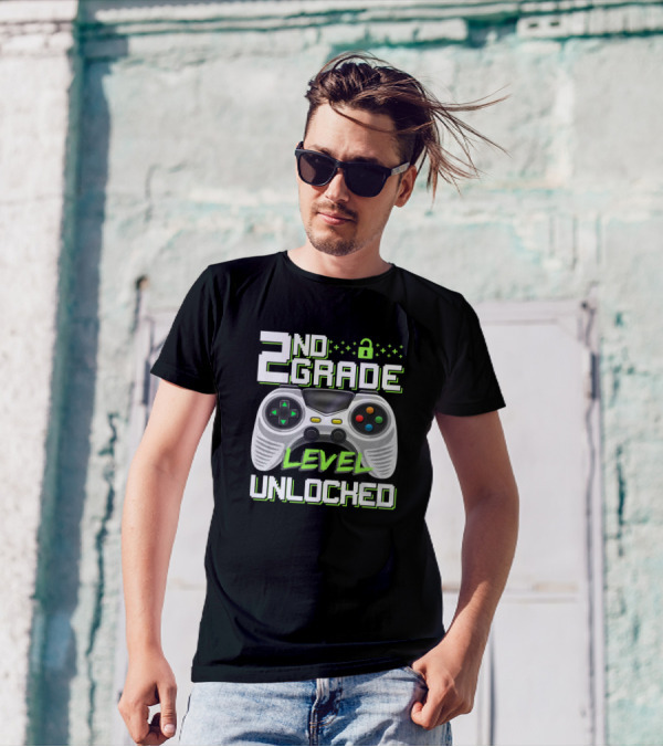 2nd Grade Level Unlocked Gaming Back To School Teacher Student T-Shirt