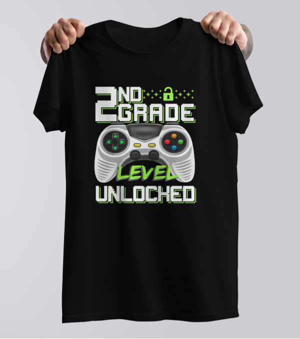 2nd Grade Level Unlocked Gaming Back To School Teacher Student T-Shirt