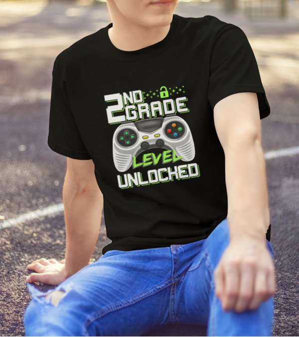 2nd Grade Level Unlocked Gaming Back To School Teacher Student T-Shirt