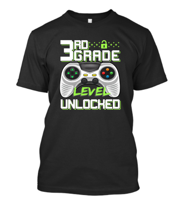 3rd Grade Level Unlocked Funny Back To School Gaming Teacher Student T-Shirt