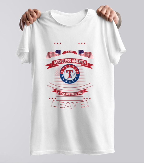 I Am A Rangers Fan Merry Christmas God Bless America Texas Rangers Leave T-Shirt