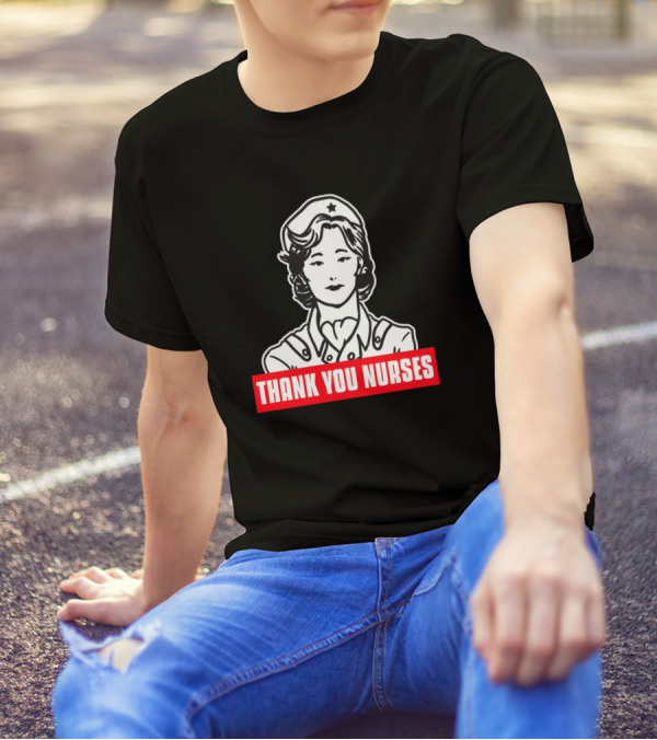 Thank You Nurses RNs LPNs NPs Retro Style Nurse Star Badge T-Shirt