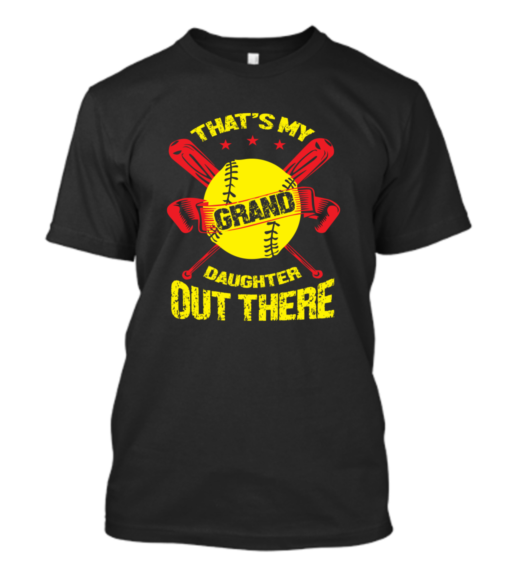 THAT'S MY GRAND DAUGHTER OUT THERE SOFTBALL GRANDDAUGHTER TWO BATS AND BALL T-Shirt