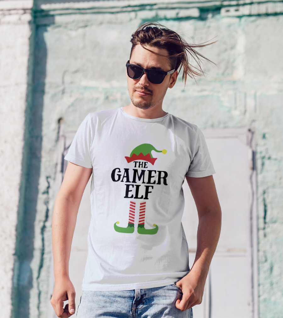 Gamer Elf Matching Family Group Christmas Holiday Costume T-Shirt