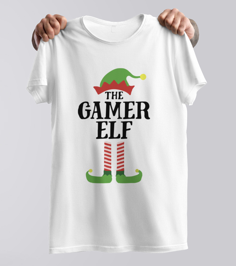 Gamer Elf Matching Family Group Christmas Holiday Costume T-Shirt