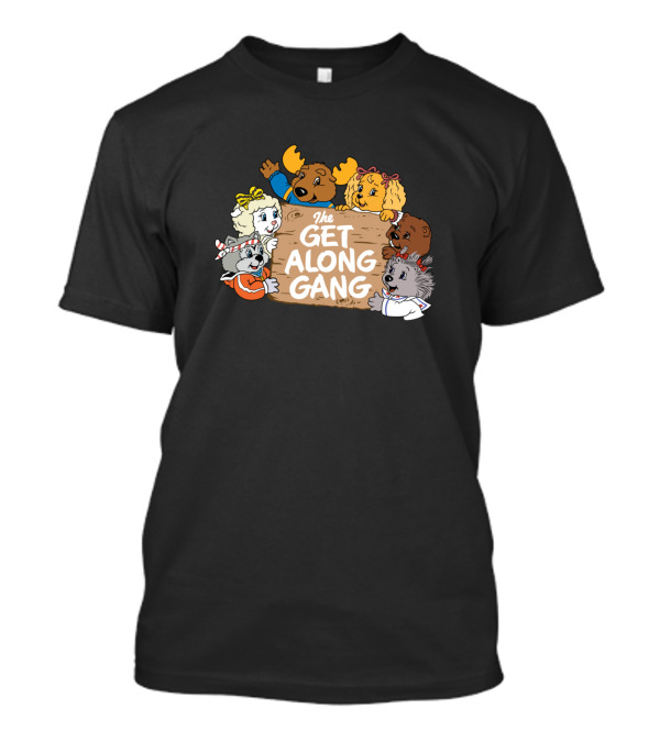The Get Along Gang Cartoon Characters Holding Wooden Sign T-Shirt