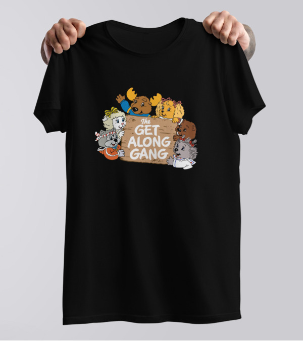 The Get Along Gang Cartoon Characters Holding Wooden Sign T-Shirt