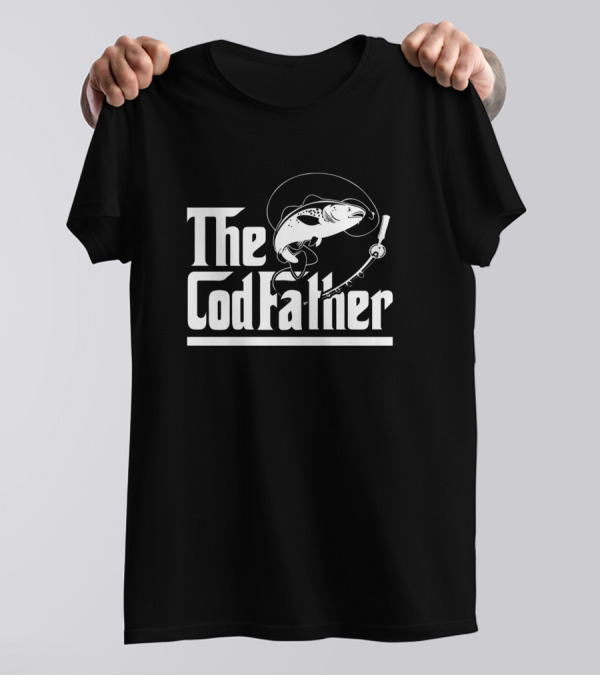 The Codfather Fishing Parody With Fish And Fishing Rod T-Shirt