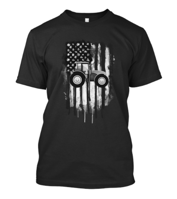Tractor Farm America Flag Idea Farmer T-Shirt