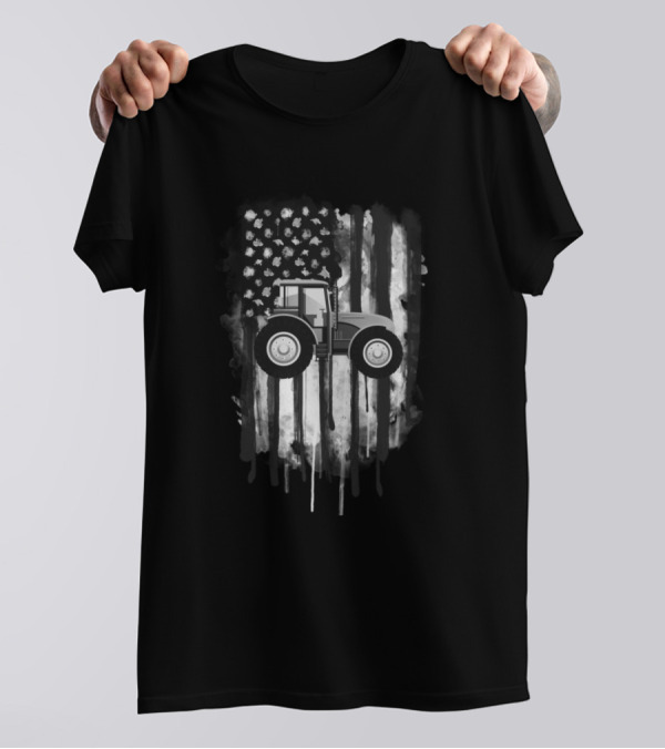 Tractor Farm America Flag Idea Farmer T-Shirt