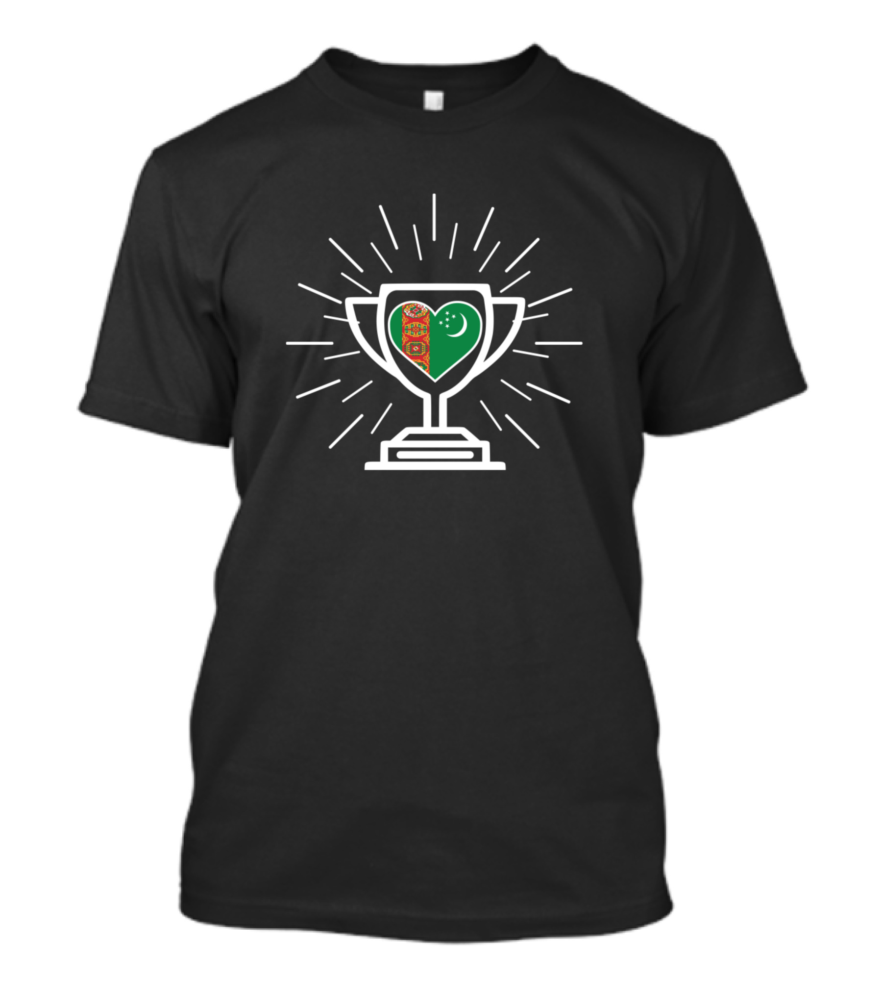 Turkmenistan Trophy Heart Flag T-Shirt