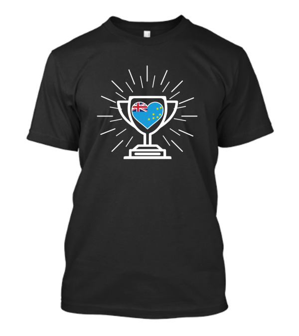 Tuvalu Trophy Heart UK Flag Stars T-Shirt