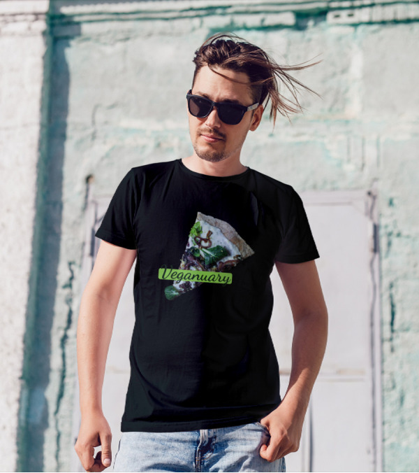 Veganuary Delicious Plant-Based Pizza Slice T-Shirt