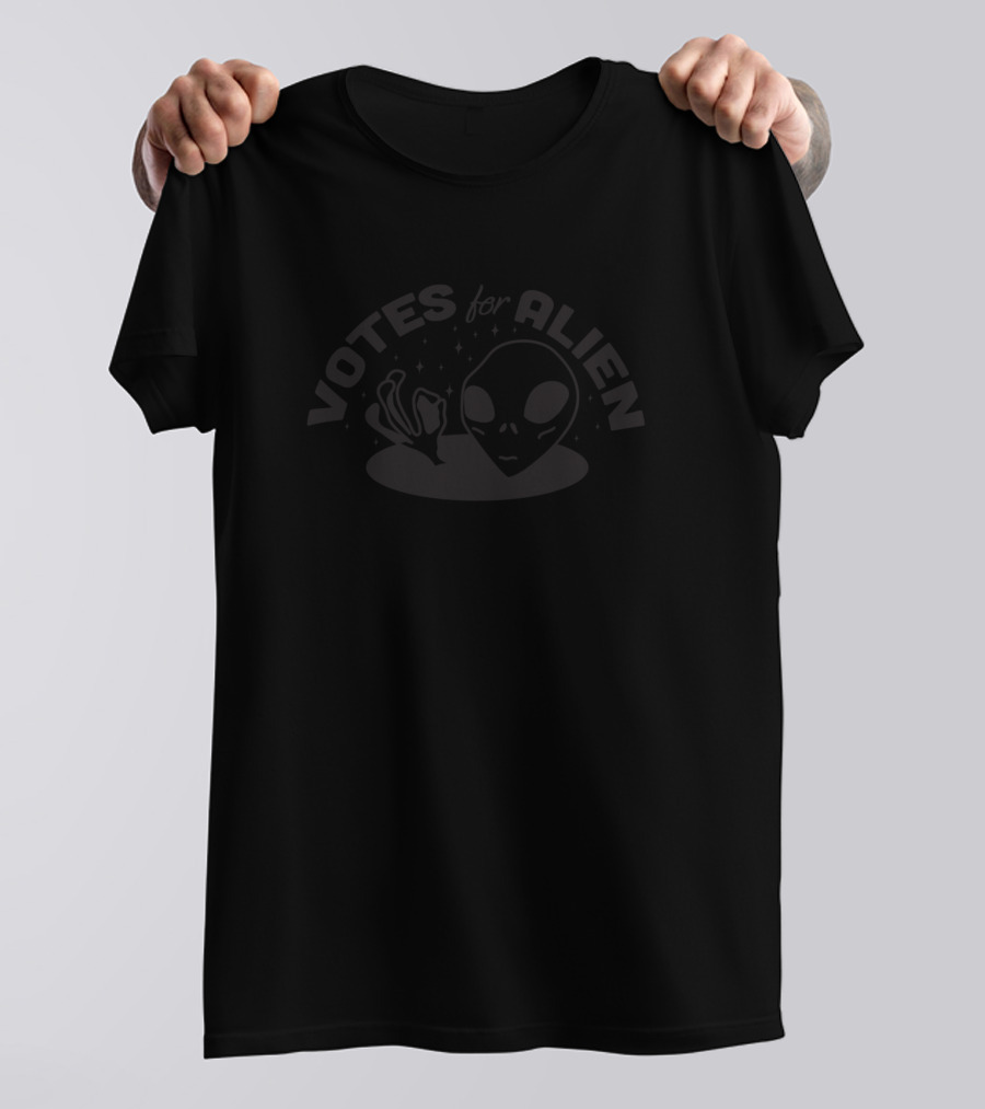 Votes For Alien Alien Head Peace Sign T-Shirt
