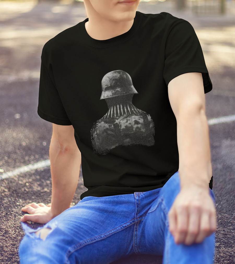 World War II Soldier Helmet And Bone Armor T-Shirt