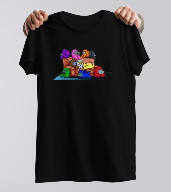 You Look Sus Among Us Colorful Crewmates On Couch T-Shirt