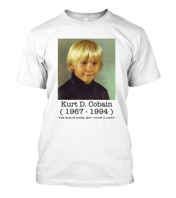 Kurt D. Cobain 1967-1994 Young School Picture The Sun Is Gone But I Have A Light T-Shirt
