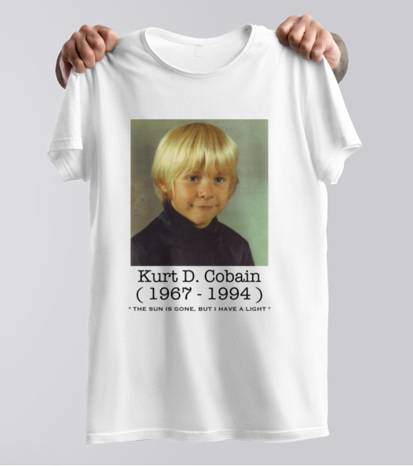 Kurt D. Cobain 1967-1994 Young School Picture The Sun Is Gone But I Have A Light T-Shirt
